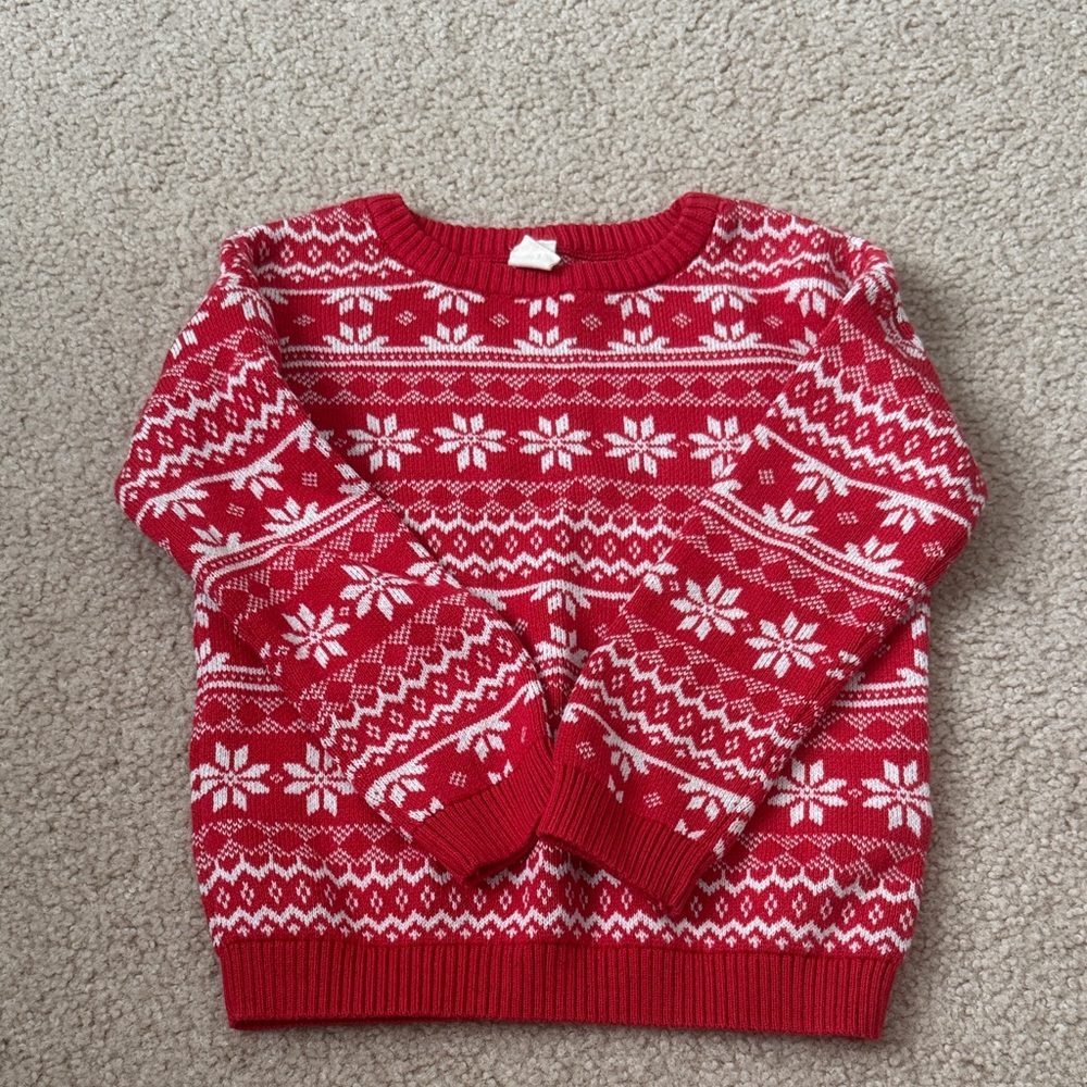 Tucker + Tate Red and White Snowflake Sweater